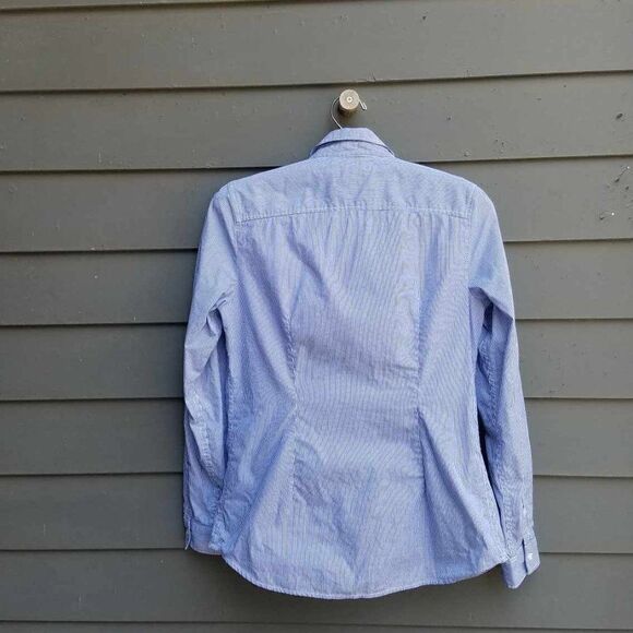 Tommy Hilfiger Blue White Stripe Classic Fit Shirt size Medium - Picture 7 of 12